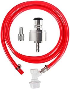 Hgkeke 5.5ft 5/16 Co2 Gas Line Tubing for Kegerator Assembly with stainless steel carbonator cap carbonation cap for soda bottle, Ball Gas Lock Draft beer Red Hose kit for Homebrew