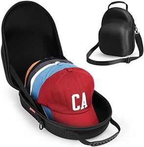 Livelab Hat Travel Case, Hard Hat Case for Baseball Caps, Hat Storage for Travel with Carrying Handle & Shoulder Strap, Hat Organizer Protects Up to 6 Hats, Perfect for Travel & Home Storage - Black