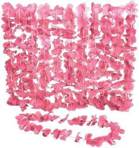 Fun Express - Light Pink Flower Lei for Wedding - Apparel Accessories - Luauwear - Leis - Wedding - 12 Pieces