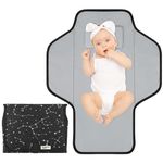 PHOEBUS BABY Portable Changing Pad Travel - Waterproof Compact Diaper Changing Mat with Built-in Pillow - Lightweight & Foldable Changing Station, Newborn Shower Gifts, Star