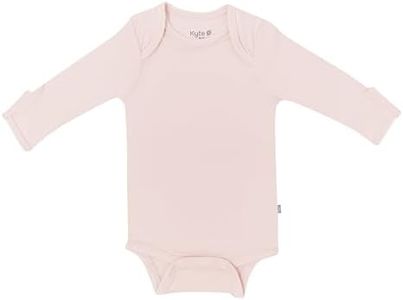KYTE BABY Unisex Long Sleeve Bodysuit, Rayon Made From Bamboo (3-6 Months, Blush)