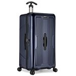 Traveler's Choice Ultimax Hardside Luggage Polycarbonate Trunk Spinner Suitcase, Navy, 30" Trunk Luggage, Ultimax Hardside Luggage Polycarbonate Trunk Spinner Suitcase