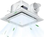 Gopper Bathroom Exhaust Fan with Light, Bathroom Fan with 12W 6000K LED Light Combo, 141CFM 1.0Sones Low Noise Bathroom Ventilation Fan for Home/Bath/Office/Hotel (12INCH)