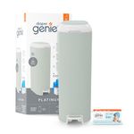 Diaper Genie Platinum – Stainless Steel Diaper Pail | Large Capacity 47 Diapers | Odor Control | Hands-Free Pedal | Sage Green