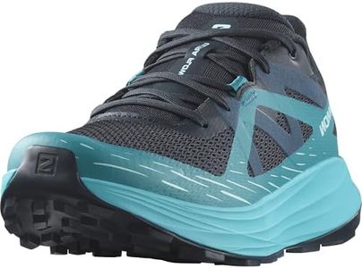 Salomon Ultra Flow Scarpe da Trail Running da Uomo, Comfort immediato, Ammortizzazione dalla strada ai trail, A prova di terreni misti, Carbon/Tahitian Tide/Deep Dive, 45 1/3 EU