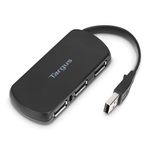 Targus 4-Port USB 2.0 Hub with Sleek and Travel Friendly, Black (ACH114US)