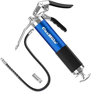 CarBole Pompe à Graisse Manuelle,Pistolet à Graisse Professionnel Robuste à Poignée Pistolet de 8000 PSI avec Tuyau Flexible de 18"｜Rallonge Rigide de 6" ｜Buse Pointue (Bleu)