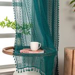 WAZZIO Teal Sheer Curtains 84 Inche