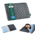 The White Willow Ultra Thin for Sleeping – Ultra Slim Memory Foam Cool Gel – Slim Support for Neck & Shoulder Pain – Flat Orthopedic Cervical Neck Support – XL King – 1.5" H – Grey