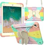 JSUSOU iPad 5th/6th Generation Case Cover with Pencil Holder, iPad Air 2/ Pro 9.7 Case with Shoulder Strap&Stand | Heavy Duty Rugged Protective Shockproof iPad 9.7 2018/2017 Case for Kids Boys Girls