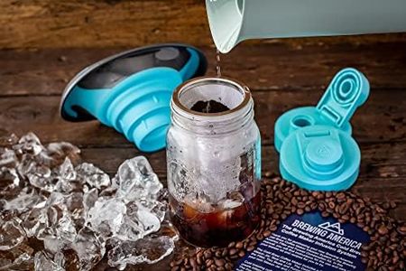 Filter, Funnel & Mason Jar with Drinking Lid: Stainless Steel Fine Filter and 1 Quart Mason Jar and American-made Drink Lid - Easy Cold Brew at Home!