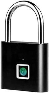 Domary Smart Fingerprint Padlock Rechargeable Keyless 10 Fingerprints Morse Code Emergency Unlocking Easy Operation IP56 Waterproof Anti-theft Security Padlock Door Luggage Backpack Lock