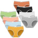 Sunvivid Teen Girls Knickers Briefs Soft Seamless Underwear Mid Waist Hipster Panties Underpants for Age 8-18 Girls and Women - Pack of 8