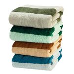 UrbanLeaf Super Soft Microfiber Stripe Hand Towel (40x60 cms) Pack of 4, Multicolor│Super Absorbent │Multipurpose Hand Towel for Home Gym Workout Traveling Running and Kitchen