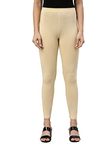 GO COLORS Womens Slim Fit Cotton Ankle Length Leggings - Tall (Light Wheat_L)