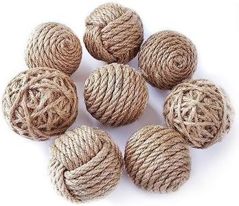 Decorative Balls Set of 8, Sisal Rope Ball Orbs Vase Filler Decorative Balls for Centerpiece Bowls, Home Tabletop Décor, Housewarming Gift, Pet Toys