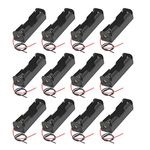 GTIWUNG 12Pcs 18650 Battery Holder Case with Lead Wire Bundle, 3.7V DIY Battery Storage Boxes, 18650 Battery Case Box Single Slot + 2Pcs Cable Straps