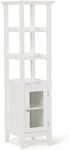 SIMPLIHOME Acadian 56" H x 16" W Transitional Bath Storage Tower Bath Cabinet in Pure White, For the Bathroom