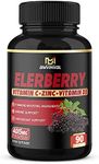 Bmvinvol Elderberry Extract Capsules - 4015mg 9 in 1 Herbal Supplement for Antioxidant & Immune Support Enhanced with Vitamin C, D3, Ginger Root 3 Month Supply