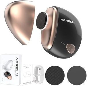 AprElm Portable Electric Hand & Foot Callus Remover with 2 Glass Grinding Heads, Rechargeable 800RPM Mini Electric Hand & Foot File for Travel Outdoors Office Gym (E9 Black Gold)