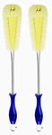 Nimbose Plastic Bottle Cleaning Brush Steel Long Handle, Cup Cleaner Brush, Bottle Brush for Flask, Kettles & Jugs Cleaning (Pack of 2, Multicolor)