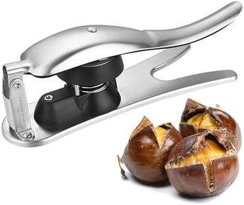 Elegauit Nutcracker Chestnut Opener, 304 Stainless Steel Chestnut Clip Metal Nut Cracker, Multifunction Pecan Nut Cutter Walnut Opener Plier Tool with Smooth Handle for Kitchen, Non-Slip, Light-Duty