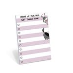 Dog Notepad Small to Do List Sticky Notes | Wake Up Hug Dog Get Things Done | Dog Lover Humor Add to Note Cards, Notebook Notepad | 50 Pages 4x6 by DAILY RITMO