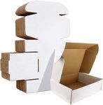 HORLIMER 25 Pack Shipping Boxes, 9x6x2 inches White Corrugated Cardboard Mail Boxes, Packaging Boxes for Mailing, Business