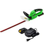 PowerTough 20V HT001 Cordless Hedge Trimmer Electric Garden Yard Trimmer with 2.0A Battery and Fast Charger