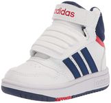 adidas Unisex-Baby Hoops 3.0 Mid Top Basketball, White/Victory Blue/Better Scarlet, 6