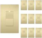 LIDER Lighted Decorator Switch, Frameless Paddle Light Switch, 15A, 10-Pack