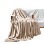 Exclusivo Mezcla Plush Fuzzy Fleece Throw Blanket Extra Large, Super Soft, Fluffy and Warm Blankets for Couch, Bed, All Season Use (50x70 Inches, Camel)