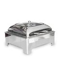 Malabar Stainless Steel Electric Chafing Dish with Transparent Lid, Rectangular Chafing Dish Set with Hydraulic Lid, Mirror Finished Buffet Food Warmer (Electric, 6 LTR)