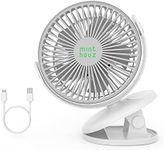 Minthouz Clip on Fan, 4000mAh Portable Fan Rechargeable Battery Operated Fan, Upgraded Quieter & Stronger Wind Personal Fan, 4 Speeds Desk Fan with Clamp,Mini Fan for Baby Stroller Bedroom Home Office