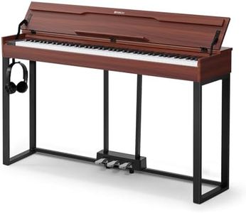 STRICH 88 Keys Digital Piano, Hammer-Action Fully Weighted Keyboard, Cover Designed Electric Piano Keyboard with Furniture Stand, Headphones, Three Pedal, Retro Brown, SDP-500
