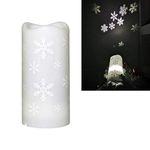 Uonlytech Snowflake Projector Light, Snowflake Candle Light with Snowflake Projection, Christmas Snowflake Candle for Christmas Home (1 Pcs, Random Pattern)