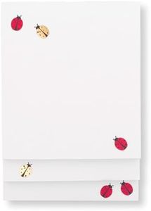 kate spade new york Stacked Notepad Assorted Sizes, Includes 3 Cute Notepads with 75 Sheets Each, Colorful Pads of Paper for Desk Notes (Ladybug Dot)