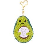 MuMyer Funny Positive Crochet Potato Keychain Handmade Emotional Support Knitted Wool Potato Doll Keychain Gift for Bag Charm(K5), G-avocado