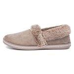 Skechers Women's Cozy Campfire - Team Toasty Low Top Slippers, Beige Dark Taupe Microfiber Suede Faux Fur Line Dktp, 5 UK