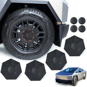 MateAuto 4PCS Full Coverage for Cybertruck Wheel Center Caps, Wheel Center Hub Caps Cover for Tesla Cybertruck 2024, Hub Center ABS Caps for Cybertruck Accessories (Black-Diamond Cut)