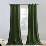 StangH Moss Green Christmas Velvet Curtains Thermal Insulated for Hotel Hall, Holiday Decorative Drapes Room Darkening Energy Saving for Study/Living Room, W42 x L90, 2 Panels