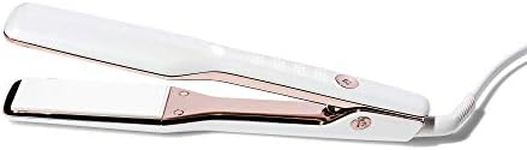 T3 Singlepass X Styling Iron Custom Blend Ceramic + Ionic Flat Iron for Wide Hair Straightening and Smoothing for Long, Thick or Coarse Hair, White/Rose Gold, 38 mm
