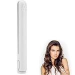 Mini Dual-Purpose Curling Iron,2 in 1 Hair Straightener Travel Hair Curler,Ceramic Mini Hair Curling Iron for Short and Long Hair Suitable for Home Portable USB White