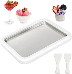 Rolled Ice Cream Maker, Frozen Yogurt Machine, Instant Cold Plate with 2 Spatulas for Kids Homemade DIY Soft Serve Slushies, Gelato, Sorbet and Rolled Ice Cream