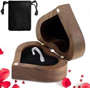 JABNOW Scatola per Anelli Nuziali in Legno di Noce, Porta Anelli Matrimonio di Cuore, Scatola Anello Fidanzamento Porta Fedi Matrimonio Scatola per Anello per Proposta Fidanzamento Cerimonia di Nozze