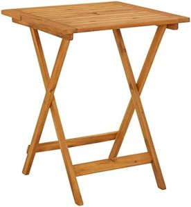 vidaXL Square Acacia Wood Folding Table - Easy to Clean - Weather Resistant - Oil Finished - Compact Storage - Brown