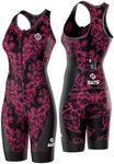 SLS3 Triathlon Suits Women – Sleeveless Trisuit Women - Premium FX Fabric, Tri Suit Womens Triathlon Suit, No Shelf Bra (Elektra, X-Small)