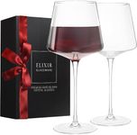 ELIXIR GLASSWARE Modern Red Wine Glasses Set of 2-22 oz - Hand Blown Crystal Wine Glasses - Tall Long Stem Wine Glasses - Hand Blown Crystal Wine Glasses, Unique Large Wine Glasses with Stem