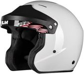 ILM Snell SA2020 Open Face Auto Racing Helmets Lightweight Fiberglass Helmet for Men and Women Model R85 (XL, White)