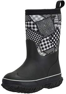 CNSBOR Kid Boot Waterproof Insulated Rubber Boys Rain Boots with Easy On boys for Youth Toddlers